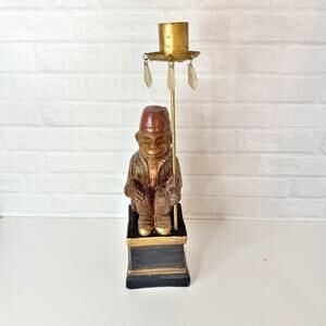 Vintage Monkey With Fez Candlestick Holder Sterling Industries